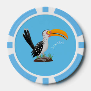 Funny gele paardenvogel cartoon poker chips