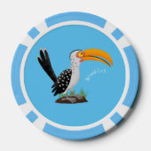 Funny gele paardenvogel cartoon poker chips (Achterkant)