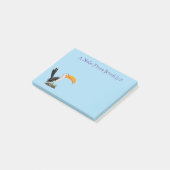 Funny gele paardenvogel cartoon post-it® notes (Schuin)