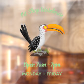 Funny gele paardenvogel cartoon raamsticker (Vel 2)