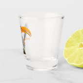 Funny gele paardenvogel cartoon shot glas (Rechts)