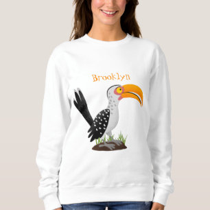 Funny gele paardenvogel cartoon trui