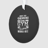Funny Gemini Gym Workout Design Ornament (voorkant)