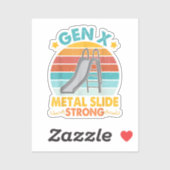 Funny Gen X Generation Sarcasme Gen X Metal Slide Sticker (Vel)