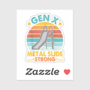 Funny Gen X Generation Sarcasme Gen X Metal Slide  Sticker