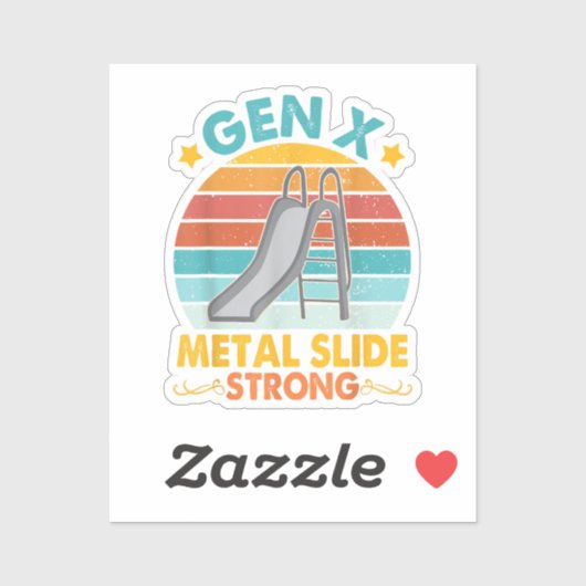 Funny Gen X Generation Sarcasme Gen X Metal Slide Sticker (Vel)
