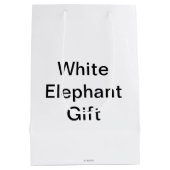 Funny Generic White Elephant Gift Medium Cadeauzakje (Achterkant)