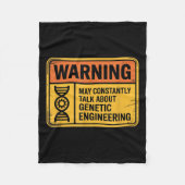 Funny Genetic Engineering Warning Sign Bioengineer Fleece Deken (Voorkant)