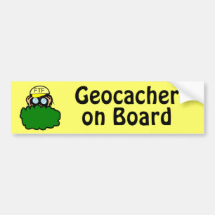 Funny Geocacher aan boord Geocaching Bumpersticker