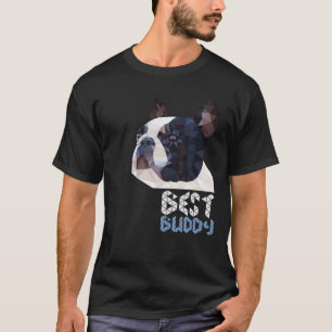Funny Geometric French Bulldog Head Frenchie Bulld T-shirt