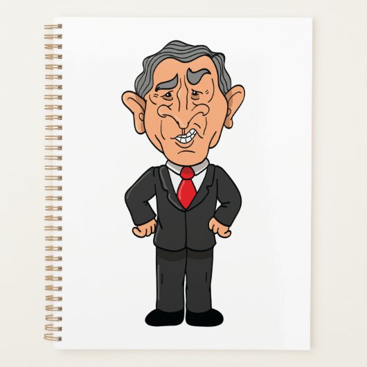 Funny George W Bush Political Caricature Planner (Voorkant)