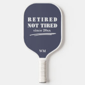 Funny Gepensioneerd niet Moe Jaar Initialen Grijs  Pickleball Paddle (Voorkant)