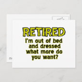 Funny gepensioneerde design briefkaart (Voorkant / Achterkant)