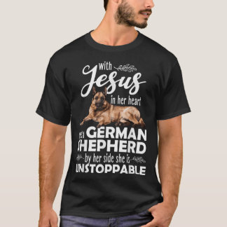 Funny German Shepherd Art for Women Girls Kinder D T-shirt