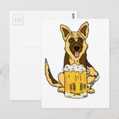 Funny German Shepherd Dog Drink Beer Art Briefkaart (Voorkant / Achterkant)