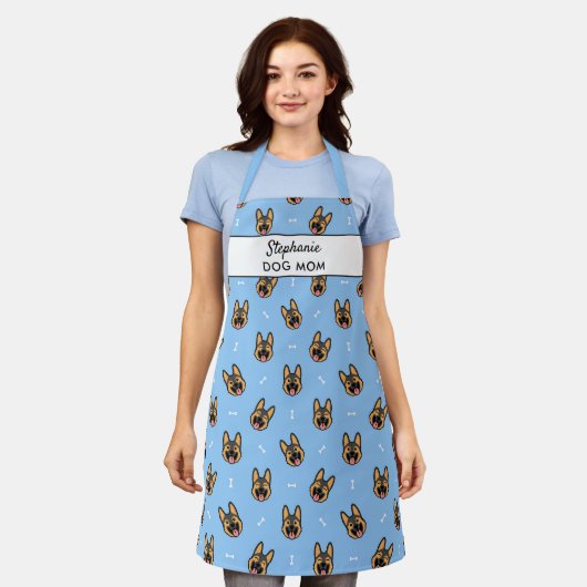 Funny German Shepherd Dog Pattern Custom Apron Schort (Gedragen)