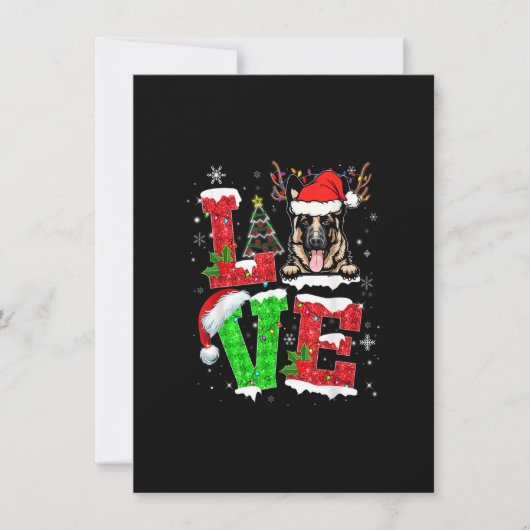 Funny German Shepherd Dog Tree kerstlampjes Xm Kaart (Voorkant)