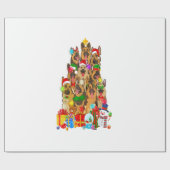 Funny German Shepherd KerstTree Lights Gift Cadeaupapier (Vlak)