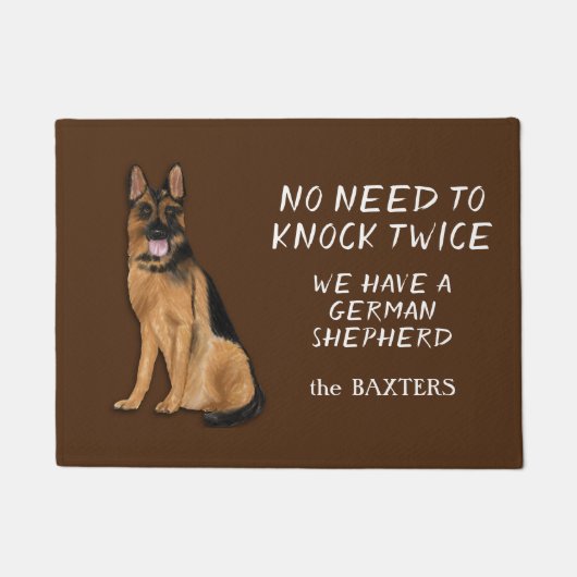 Funny German Shepherd No need to Knock Twice Deurmat (Voorkant)