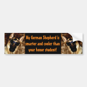 Funny German Shepherd Photo Honor Student Bumpersticker