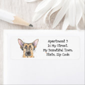 Funny German Shepherd speckle waterverf dog Label (Insitu)