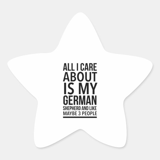 Funny German shepherd Ster Sticker (Voorkant)