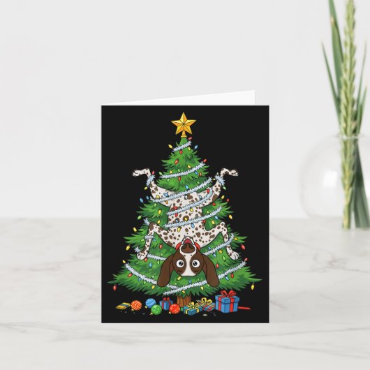 Funny German Shorthaired Inter Dog Christmas Tree Kaart (Voorkant)