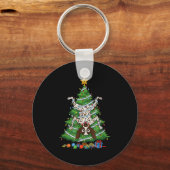 Funny German Shorthaired Inter Dog Christmas Tree Sleutelhanger (Voorkant)