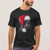 Funny German Wirehaered Pointer Santa Kerstdo T-shirt (Voorkant)