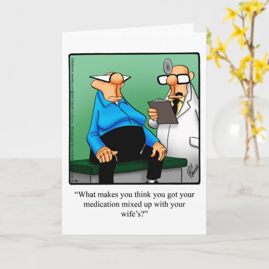 Funny Get Good Humor Wenskaart Kaart (Gele Bloem)