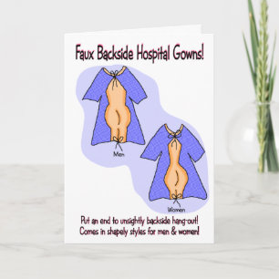 Funny Get Well Card: Hospital Gown Humor Kaart