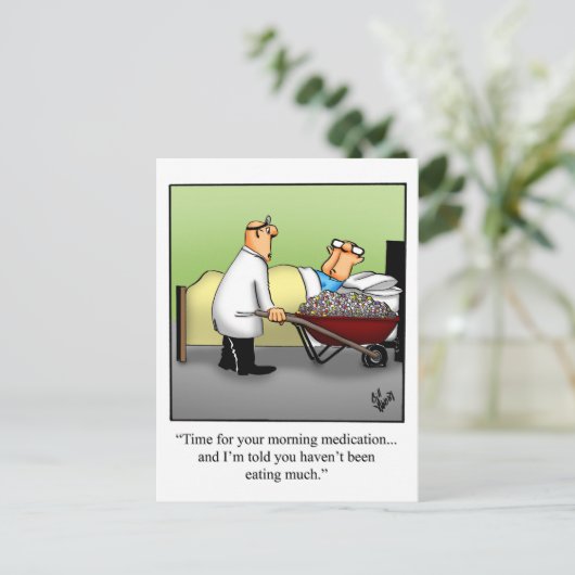 Funny Get Well Carte postale (Debout devant)