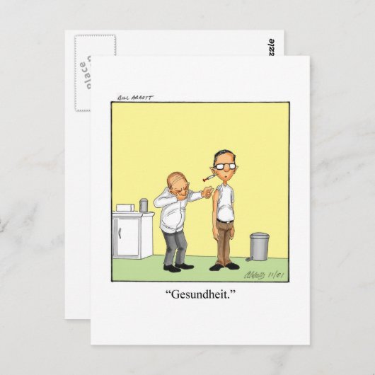 Funny Get Well Carte postale (Devant / Derrière)