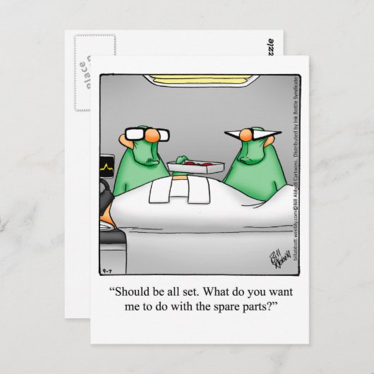 Funny Get Well Carte postale (Devant / Derrière)