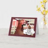 Funny Get Well Chicken Pun voor operaties Kaart (Gele Bloem)