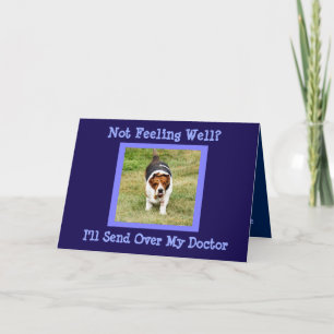 Funny "Get Well"-kaart met Cute Basset Hound Docto Kaart