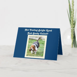 Funny "Get Well"-kaart met Cute Basset Hound en Na Kaart
