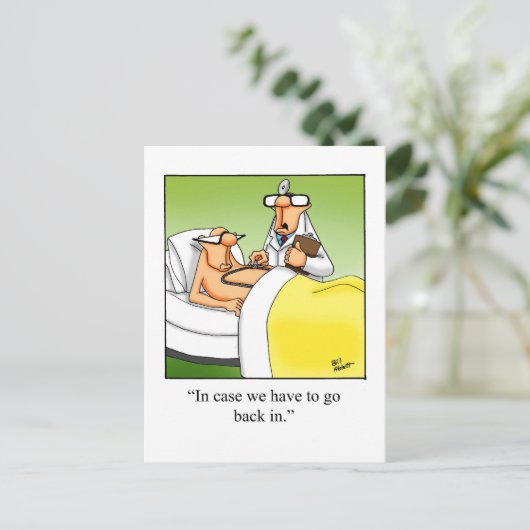 Funny Get Well Operation Carte Postale (Debout devant)