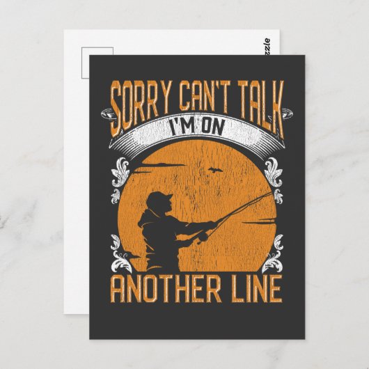 Funny Gevist Line Introverted Fisher Briefkaart (Voorkant / Achterkant)