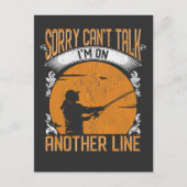 Funny Gevist Line Introverted Fisher Briefkaart (Voorkant)