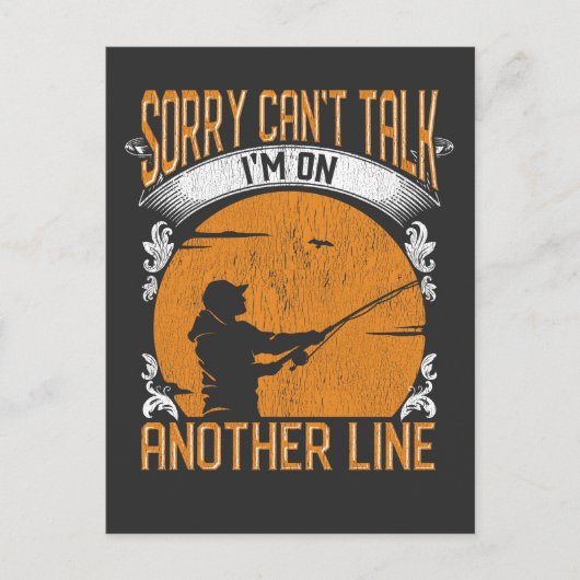 Funny Gevist Line Introverted Fisher Briefkaart (Voorkant)