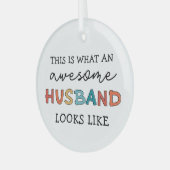 Funny Geweldige Husband Gifts | Beste man ooit Glas Ornament (Voorkant links)