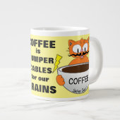 Funny Gezegde Cartoon Cat Extra Grote Beker (Voorkant rechts)