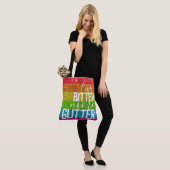 Funny Gezegde Gay Pride Humor Rainbow Glitter Draagtas (Op model)