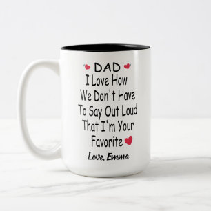 Funny Gezegde Gift for Dad met eigen naam Tweekleurige Koffiemok