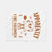 Funny Ghost Apparently, I Like Halloween  Fleece Deken (Voorkant (Horizontaal))