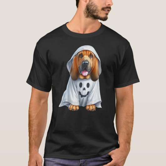 Funny Ghost Bloodhound Dog Lover Halloween Costume T-shirt (Voorkant)