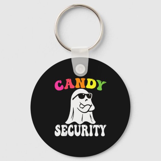Funny Ghost Candy Security Halloween Costume Hallo Sleutelhanger (Voorkant)