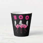 Funny Ghost Flamingo Boo Halloween Costume Gifts Latte Mok (Voorkant)