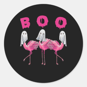 Funny Ghost Flamingo Boo Halloween Costume Gifts Ronde Sticker